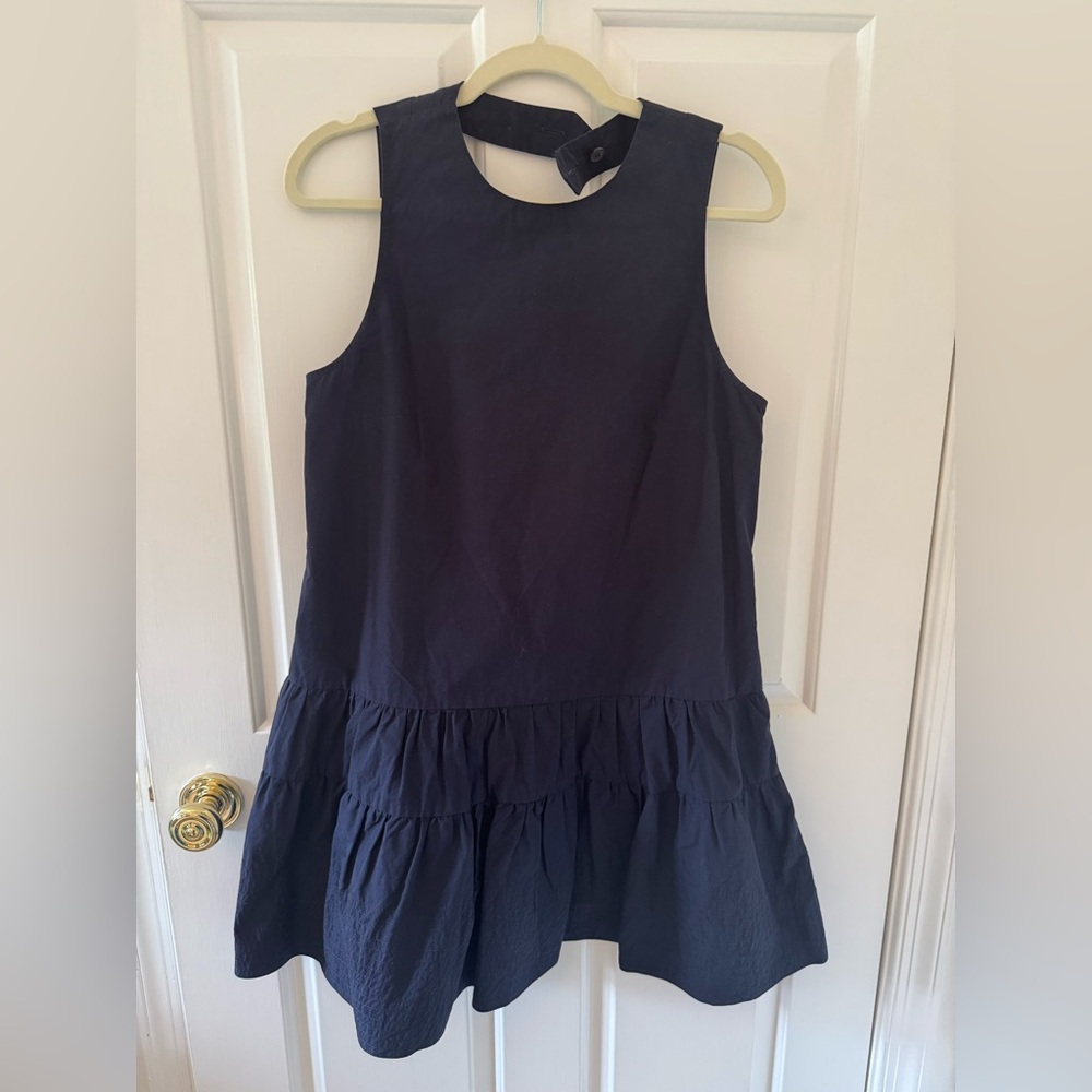 Three Graces London Navy Poplin Dress Size UK 12